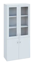 SPO 32 skříň 4-dveřová, 2x sklo lamino - bílá